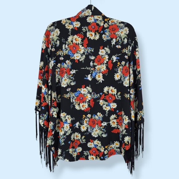 Fun & Flirt Floral Fringe Cover Top - Picture 6 of 7
